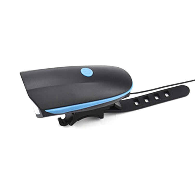 2 In 1 Led Fiets Licht Met Elektrische Bel Trembler Buzzers Hoorn Schakelaar Fietsen Fiets Lamp Batterij Ingebouwde usb Opladen: blue