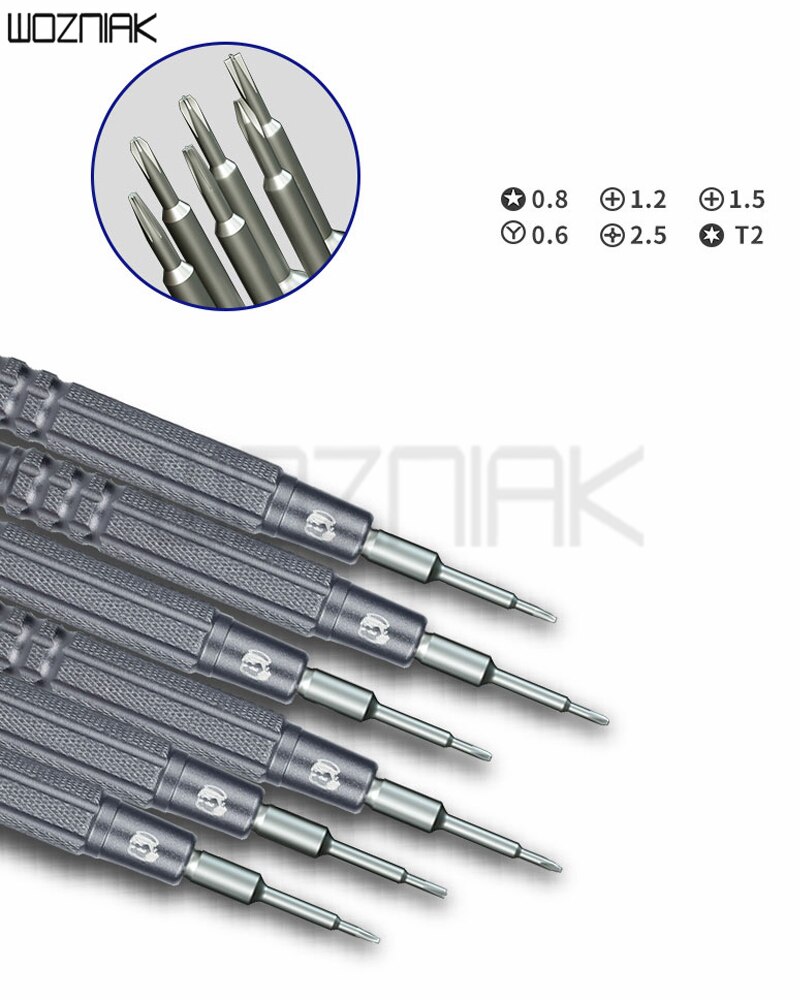 Destornillador antideslizante mecánico iMini 0,8 Torx 0,6 tipo Y 1,2 1,5 Phillips 2,5 T2 para herramienta de reparación de cámara de teléfono móvil