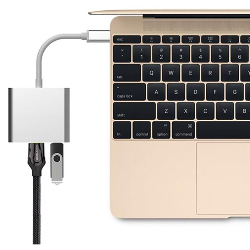Type C to HDMI Type C PD USB3.1 2K/4K Adapter Converter Cable HD 1080P 3 in 1 Type C Hub Docking Station