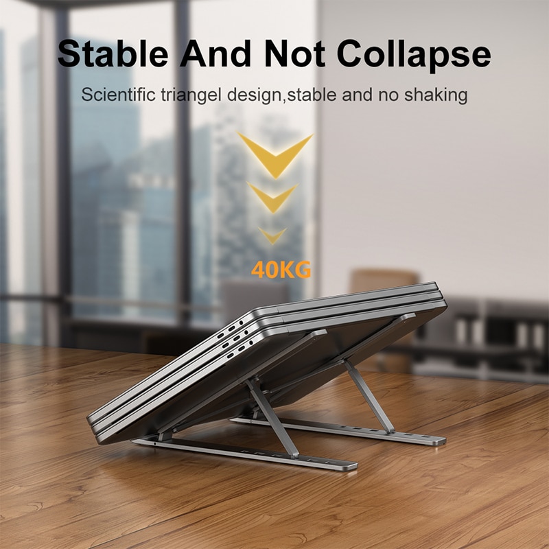 Leichter laptopständer aus aluminium, faltbarer laptopständer, laptop-dock, macbook pro-ständer, verstellbarer ständer, computerzubehör