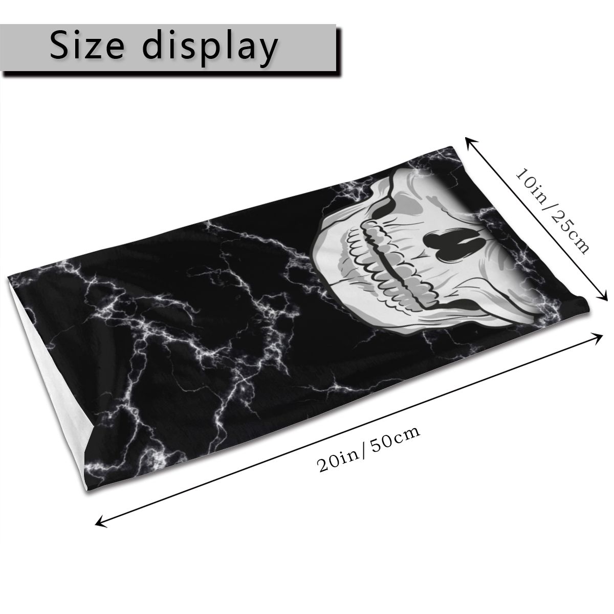 Human Skull Scarf Half Face Mask Unisex Neck Gaiter Skeleton Neck Bandana Dustproof Headband Outdoor Hiking