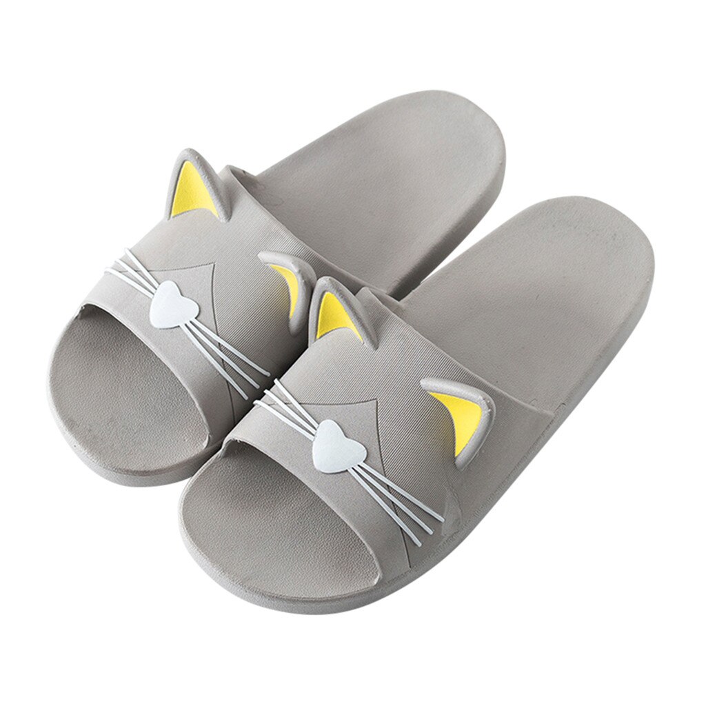 Zapatillas para interiores con dibujos de gatos, zapatos familiares, para la playa, para hombre y mujer