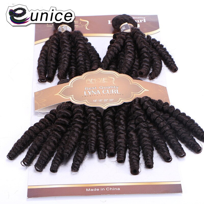 Paquetes de pelo rizado Eunice Funmi 4 unids/pack 18 18 20 20 pulgadas Color puro resistente al calor #2 #4 coser en extensiones de cabello sintético