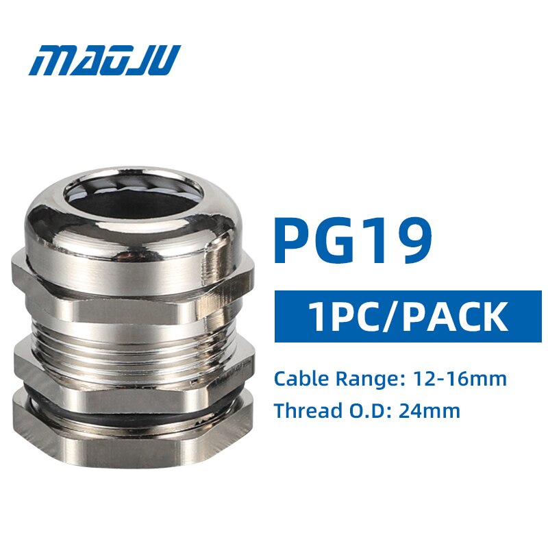 1 PIÈCES PG7 PG9 PG11 PG13.5 PG16 PG19 Métal Câble Serre-câbles M12 M16 M18 M20 M22 M25 IP68 CE Presse-Étoupe En Laiton Connecteur De Fil: PG19-1PCS