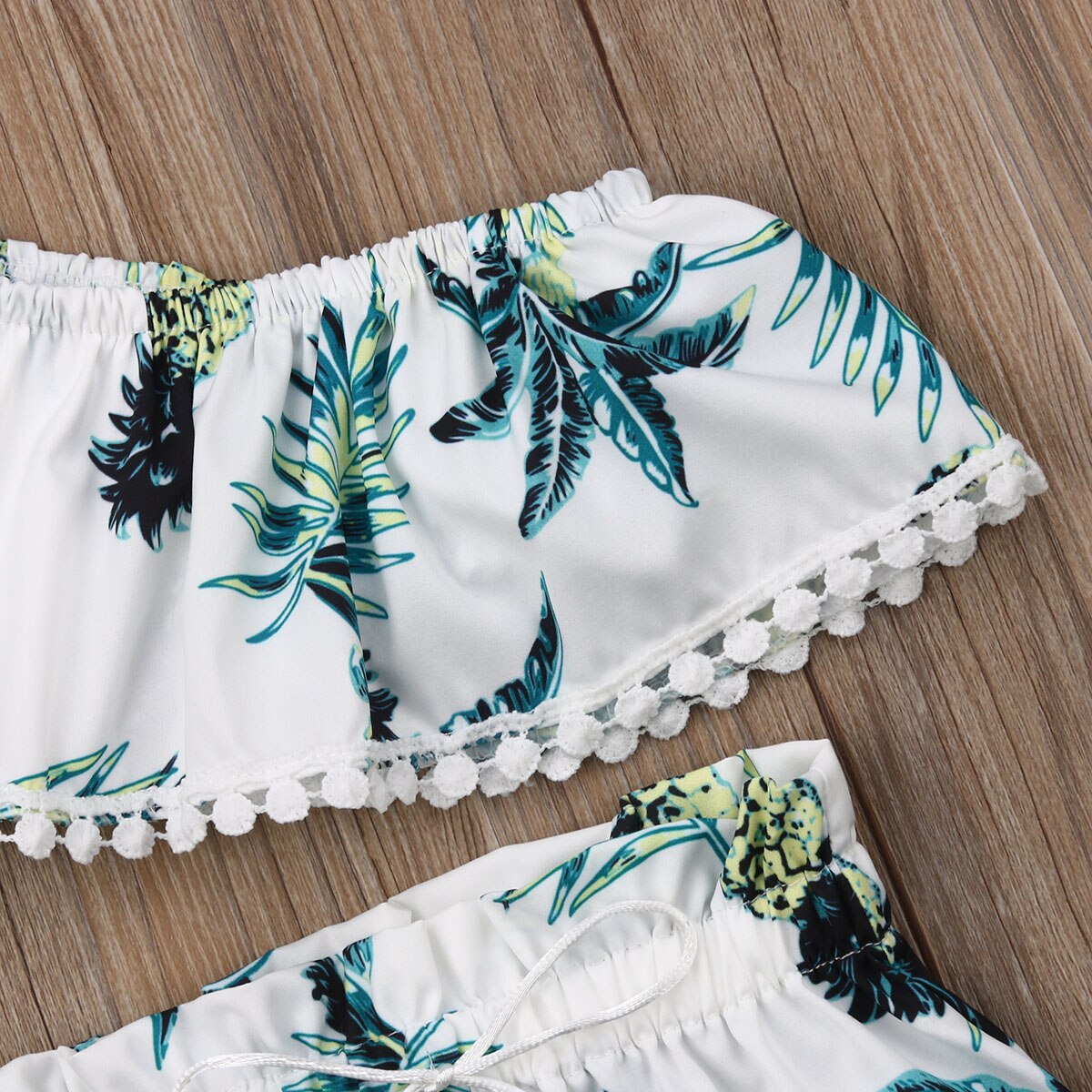 1-7 år piger børn badetøj blomsterprint børn bikini børn todelt badedragt strandtøj