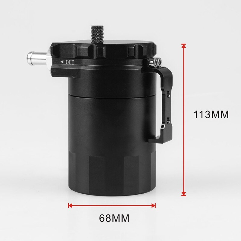 Baffled Universal Oil Catch Can Reservoir Tank Kit with 3/8 Inch NBR Fuel Line and Steel Wool Aluminum Blue 300Ml