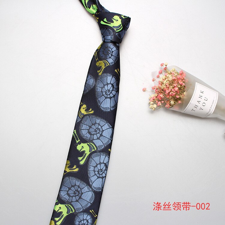 Linbaiway brand jacquard halsbånd til herre polyester slips slanke slips mænd forretningsdesignere krave brudgom corbatas: 002