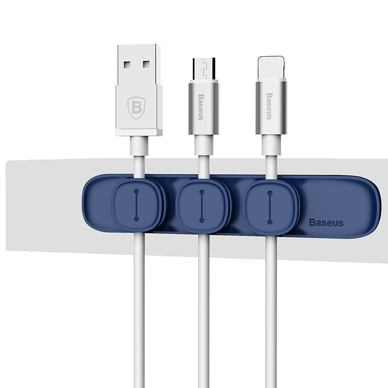 Baseus Magnetische Kabel Clip Voor Mobiele Telefoon Usb Kabel Winder Voor Oortelefoon Kabel Organizer Magnetische Houder Desktop Kabelhaspel: BLUE