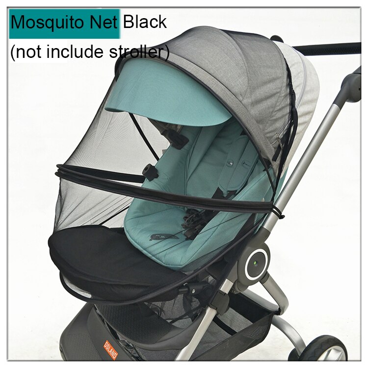 Baby klapvogn tilbehør forreste kofanger armlæn sæde udvide fodplade fodplade myggenet til stokke scoot barnevogn: Myggenet sort