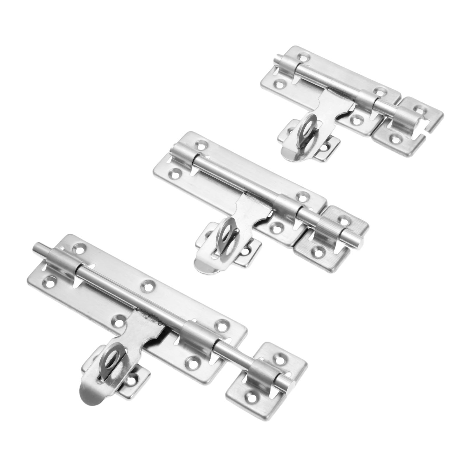 DRELD 4" 6" 8" Stainless Steel Door Latch Window Drawer Cupboard Lock Barrel Bolt Latch Padlock Clasp Set Furniture Hardware