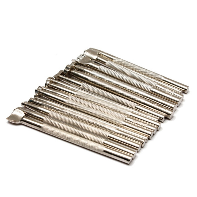 16Pcs Metal Leather Tools DIY Leather Working Saddle Making Tools Set Carving Leather Craft Stamps Set Craft