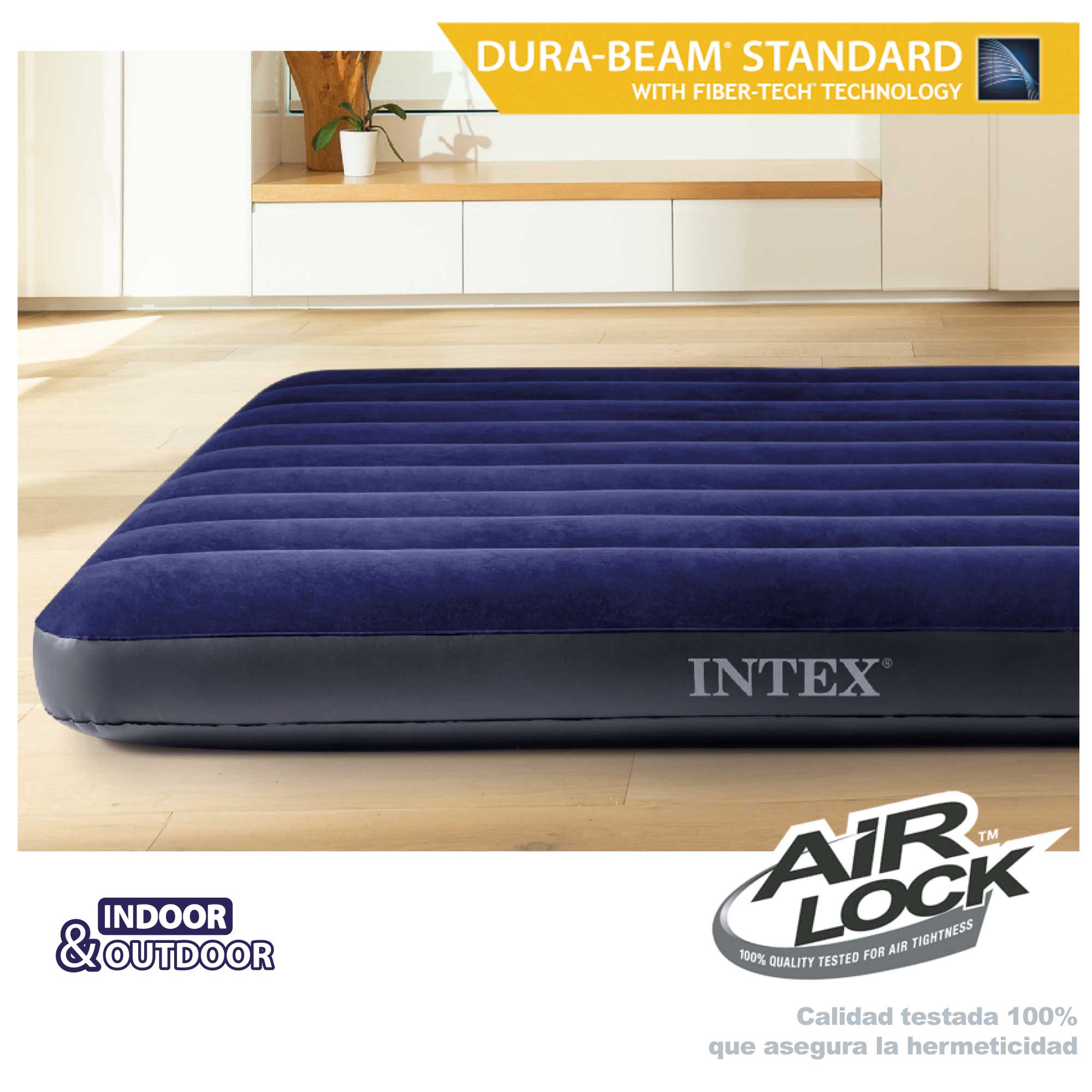 Intex colchão inflável duro-feixe padrão clássico downy
