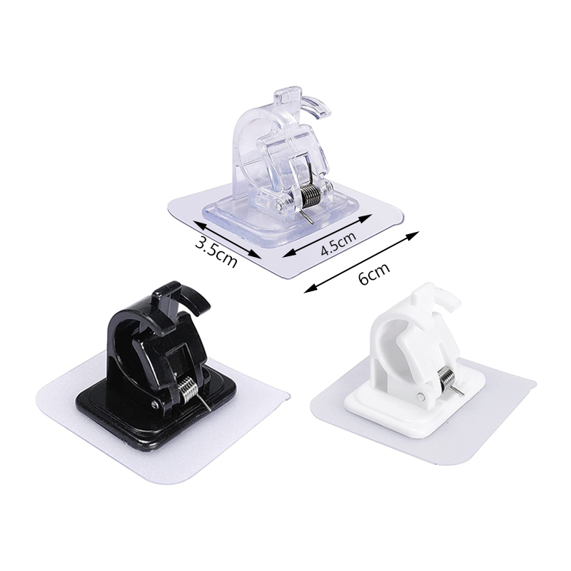 2/4/6Pcs Zelfklevende Verstelbare Gordijn Staaf Houder Klem Haken Staaf Beugel Vaste Opknoping Clips opbergrek Home Organisatie