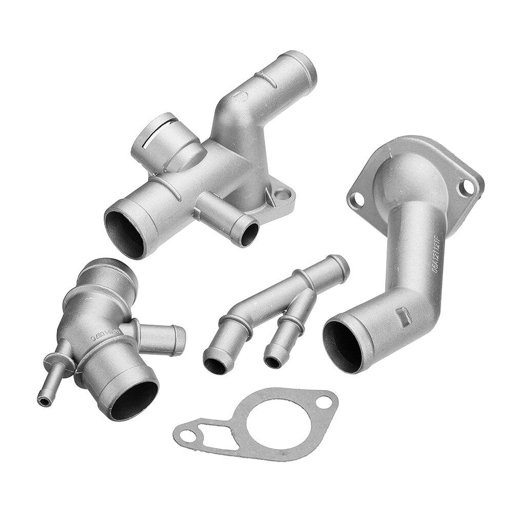 4pcs/set Car Engine Cooling Coolant Car Aluminum Coolant Flange Upgrade Kitfor VW MK4 1.8T TT Golf 06A121132A 2000-2005