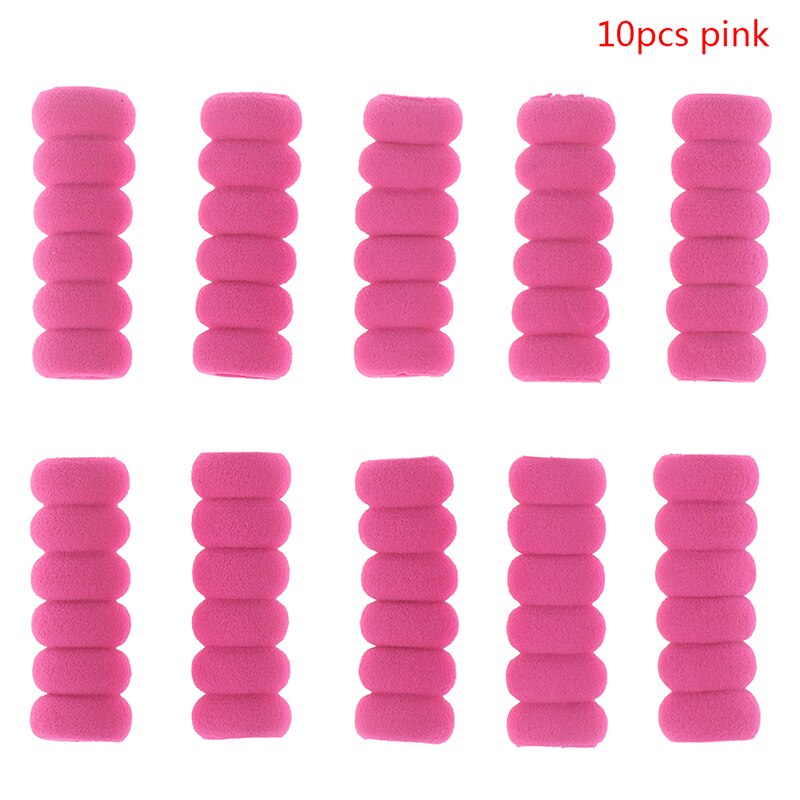 10pcs Pen Cap Pencil Hand Protection Ridged Cap Handwriting Soft Foam Pen Children School Stationery: Pink