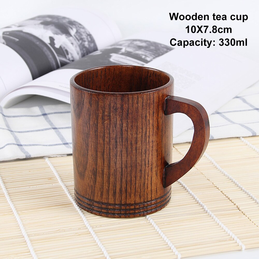 Japanese Style Wooden Cup Jujube Wood Insulation Tea Cup Wooden Coffee Cup Drinking Cup Coffee Cup & Saucer Sets: 7.8x10x7.5cm