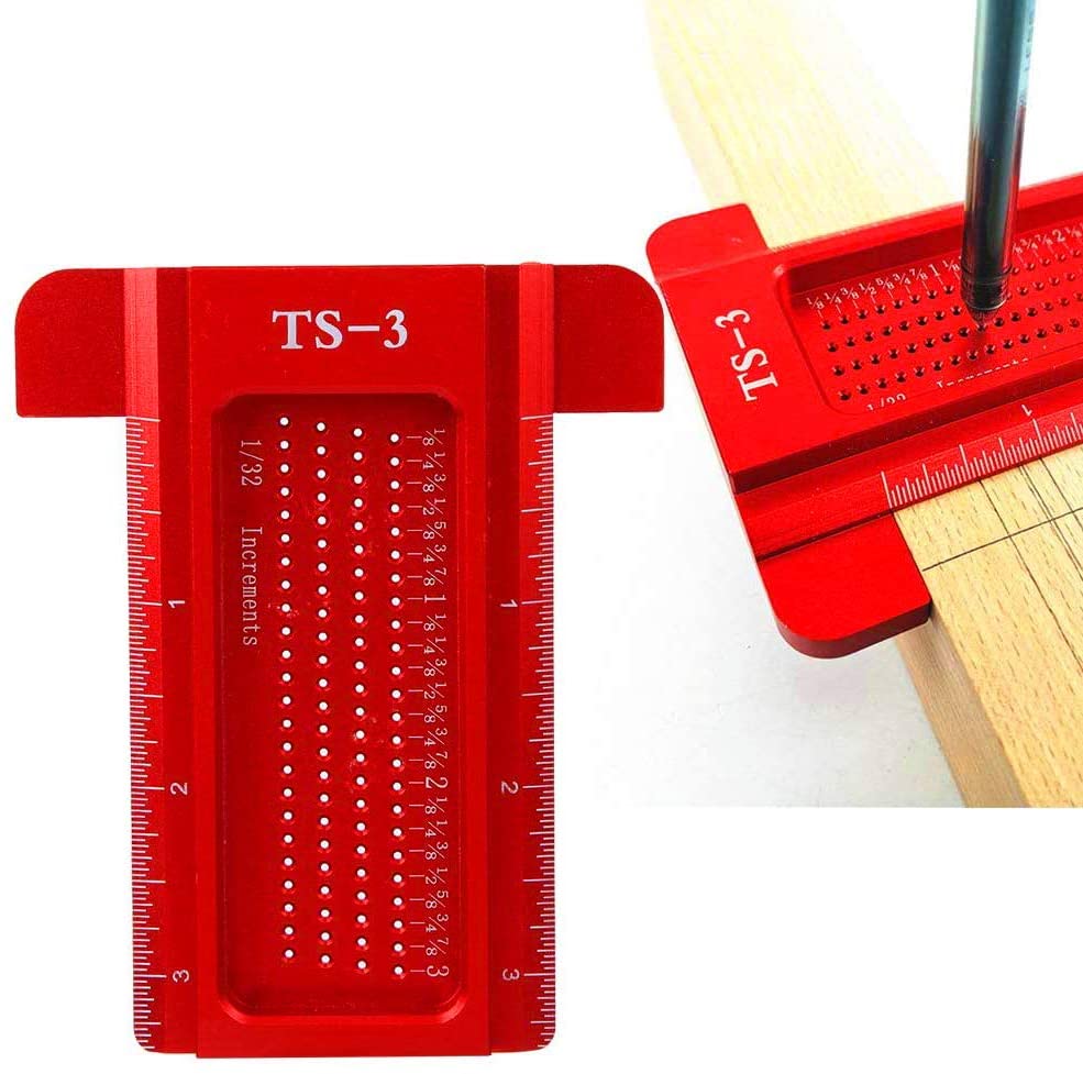 Woodworking line ruler Hole Scribing Gauge Precision Squares Triangle ruler woodworking crossed-out Measuring Tool: TS-3DD