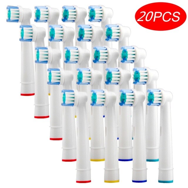 20x utskiftbare børstehoder for braun oral b  d12,d16,d29,d20,d32,oc20,d10513, db4510k 3744 3709 3757 d19 oc18 d811 d9525 d9511: 20 stk. 17