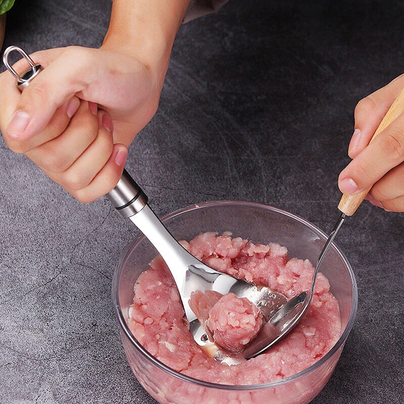 Non-Stick Meatball Maker Spoon Meat Baller With Elliptical Leakage Hole Meat Ball Mold Kitchen Utensil Gadget Meat Tool