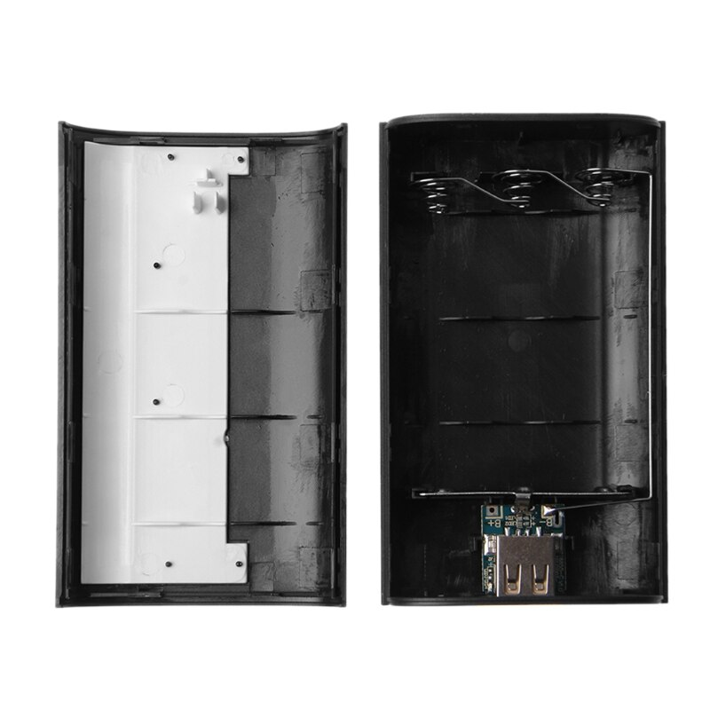 Power Bank Box USB 3x 18650 Battery Charger Holder Power Bank Box Shell Storage Case DIY Kit Black