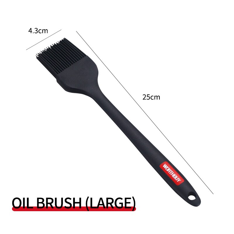 WORTHBUY Silicone Pastry Brushes Spatula Set Heat-Resistant Non-Stick Cake Oil Brush For Baking BBQ Kitchen Cooking Utensils Set: Brush Large