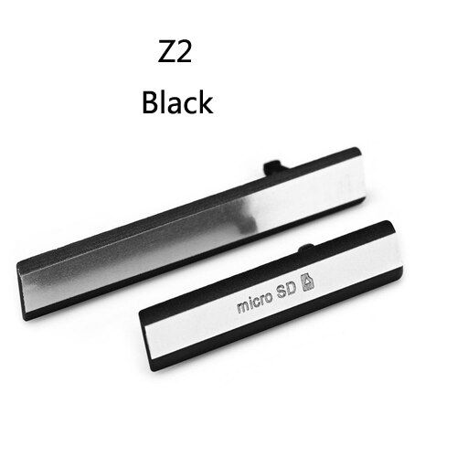 Funda protectora de polvo para Sony xperia z3 compact Mini M55W D5803 D5833 Z2 Z1, puerto de carga Micro SD USB y tarjeta SIM trasera: Z2 D6503 L50W  Black
