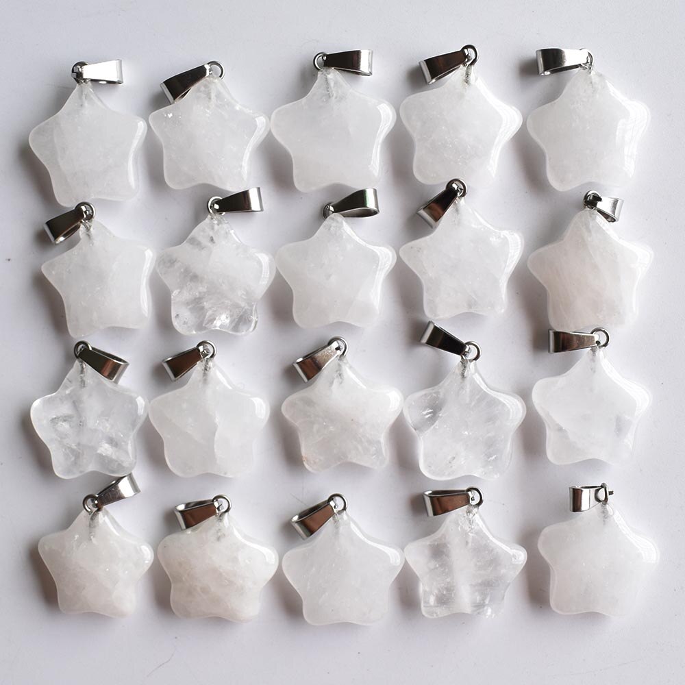 Verschiedene naturstein mixed star charms anhänger für DIY schmuck machen 24 teile/los freies: white crystal