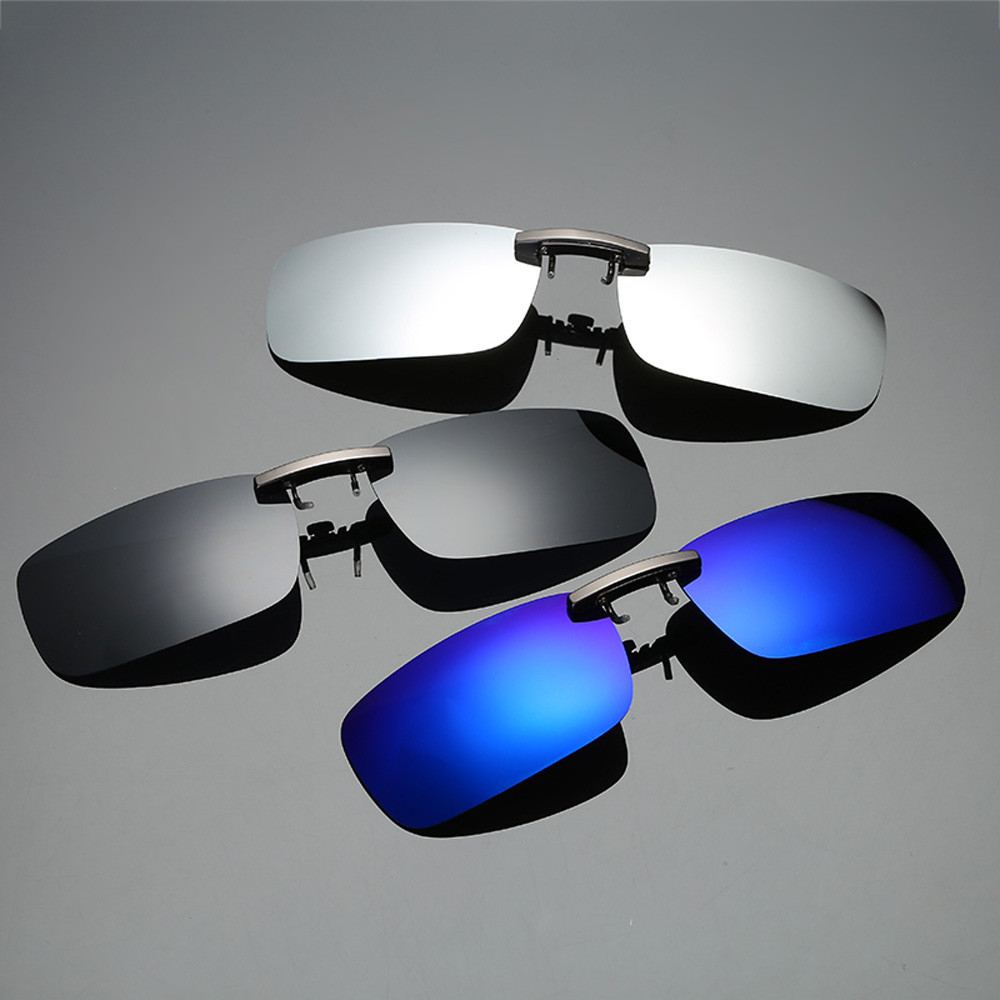 Lente de visión nocturna desmontable conducción Metal polarizado Clip en gafas de sol gafas de conductor de coche