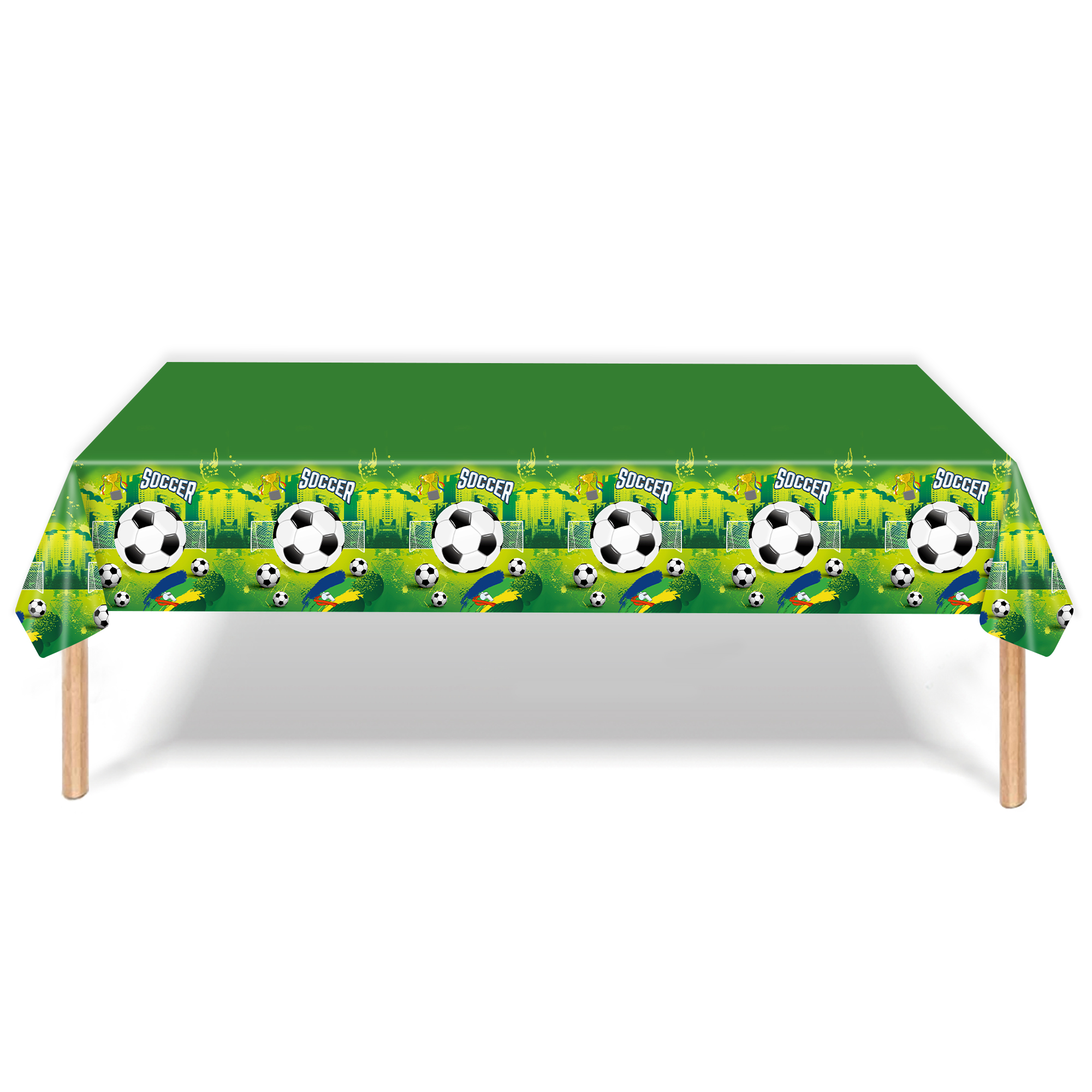 Soccer Football Theme Kids Boy Birthday Party Cake Decoration Spoon Napkin Bag Tablecloth Balloons Party Supplies Set: DEEP BLUE