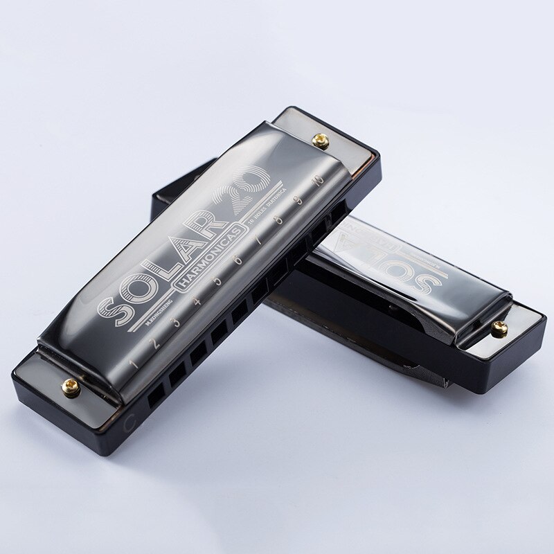 10-hole Harmonica and Ten-hole Blues Otamatone Musical Instrument Diatonic Musical Table Bell St Louis Blues Clues Instruments: Black