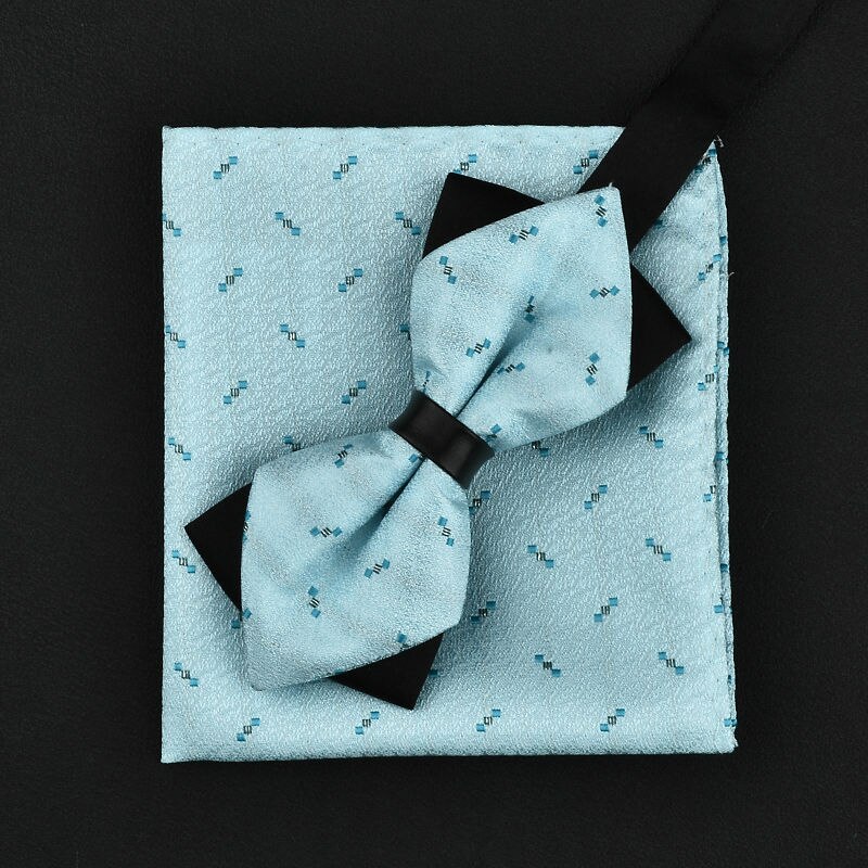11 färger mode herrfluga och fickrutor man fluga näsduk set bröllop vintage slips