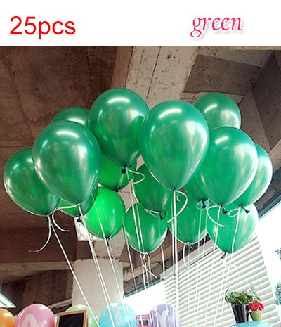 25 stks/partij Party Bruiloft Decoratie Multicolor roze witte Ballon Verdikking Peer Impulsen Gelukkige Verjaardag Feestartikelen Ballonnen: Green