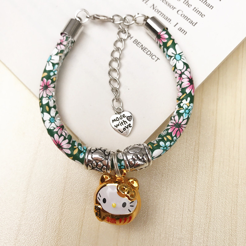 Hecho a mano lindo perro Collar gato impreso corbata Collar con Bell para perros gatos y mascotas gato Accesorios: g