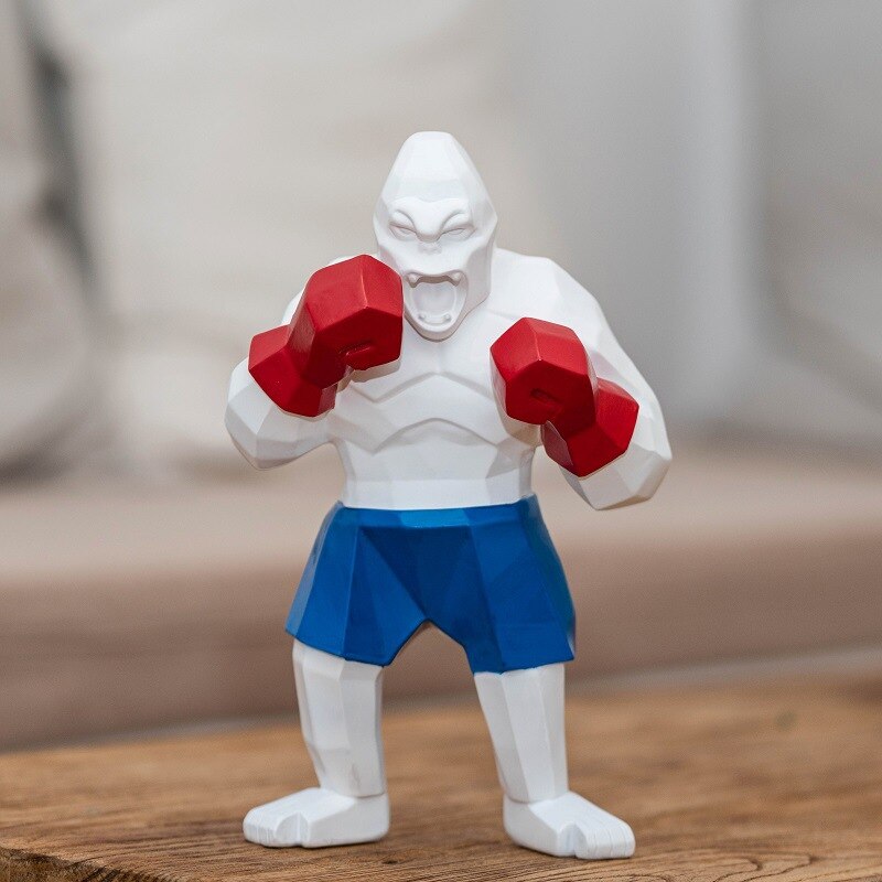 Statue de gorille de King Kong orangoutan, Sculpture Orlinski, décor pour la maison, salon, chambre à coucher, entrée, 25cm: White