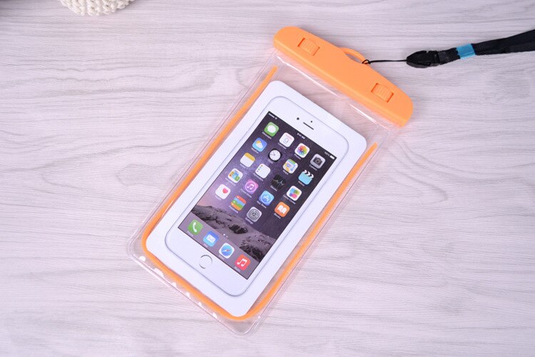 6.0 "pvc luminoso smartphones sacos para xiaomi redmi 5 plus caso à prova dwaterproof água para iphone 6s para huawei p20 p10 para samsung s8 caso: Orange