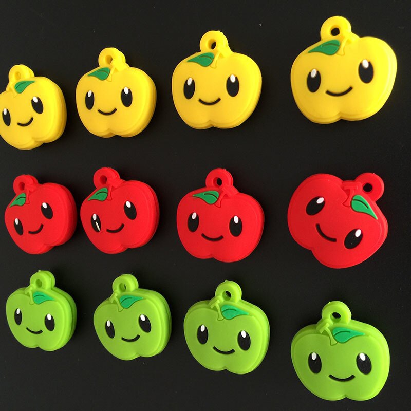 5pcs Tennis Vibration Dampeners Silicone Cute Animal Skull Tennis Dampener Rackets Shock Absorbers Dampener: apple