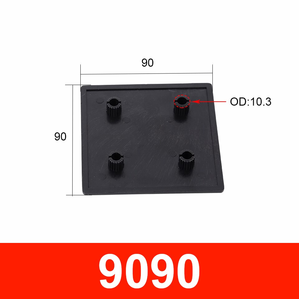 10PCS Black Nylon Aluminum Profile End Cap Cover Plate for /2040/3030/4040/4080/4545/5050/6060/100100 EU Aluminum Extrusion: 9090