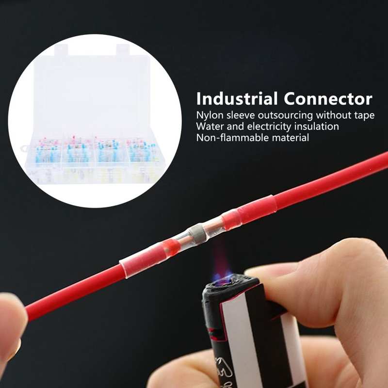 Terminal de crimpado de cable eléctrico, Kit de conectores a tope termorretráctiles para Industrial
