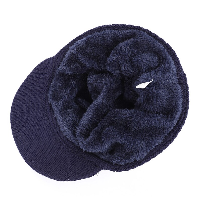 Herre vinterlue todelt varm og fløyel tykk lue vinterlue herre ull skjerf lue balaclavahue strikke lue casual pappa luer