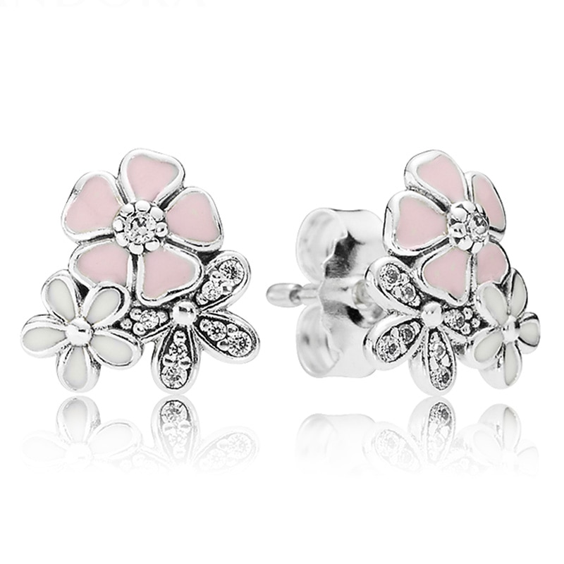 pendiente de Plata de Ley 925 cristalizado copo de nieve mezcla esmalte florecimiento poético princesa deseo pendiente para las mujeres joyería fina: 2