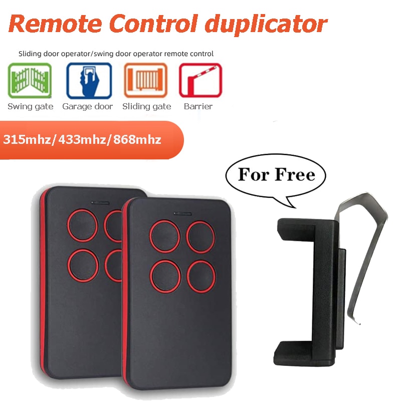 2 sztuk wielu częstotliwości 315/390/433MHz/868MHz drzwi garażbyć winnym sterowane zdalnie otwieracz walcowanie kod klon dla polecenia kontroli bramy