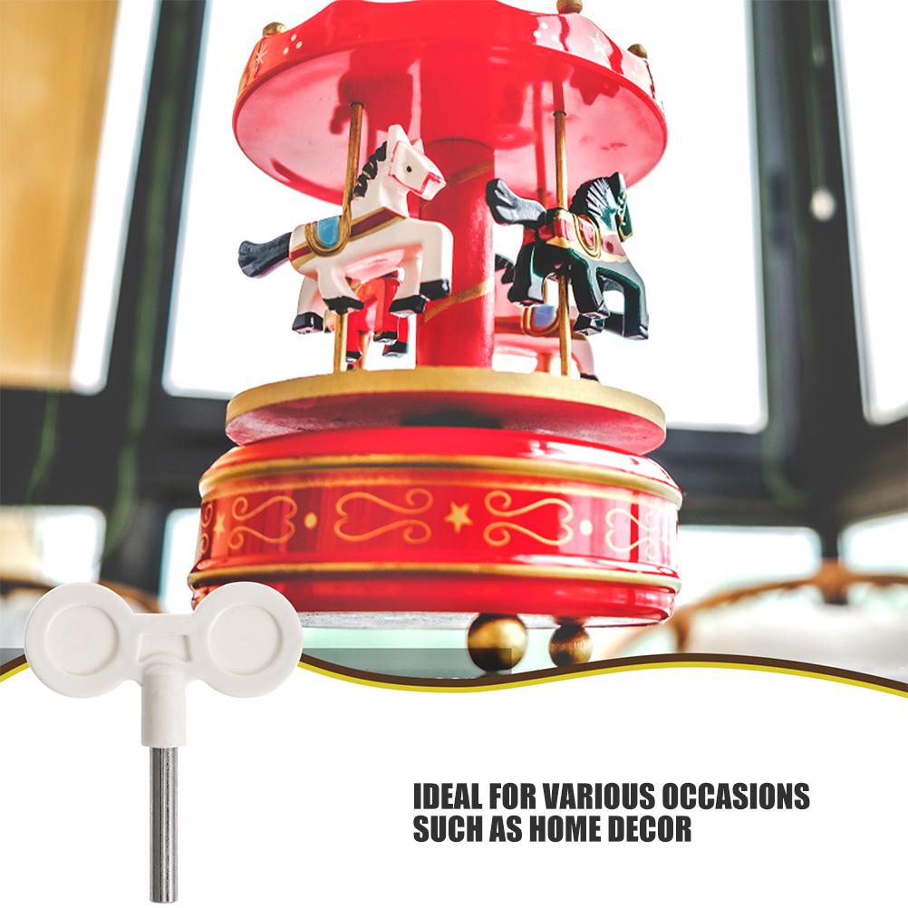 Music Box Accessories 4 Pcs Clockwork Mechanism Spiral Winding Key Musical Box Movement DIY Repair Parts Knob H