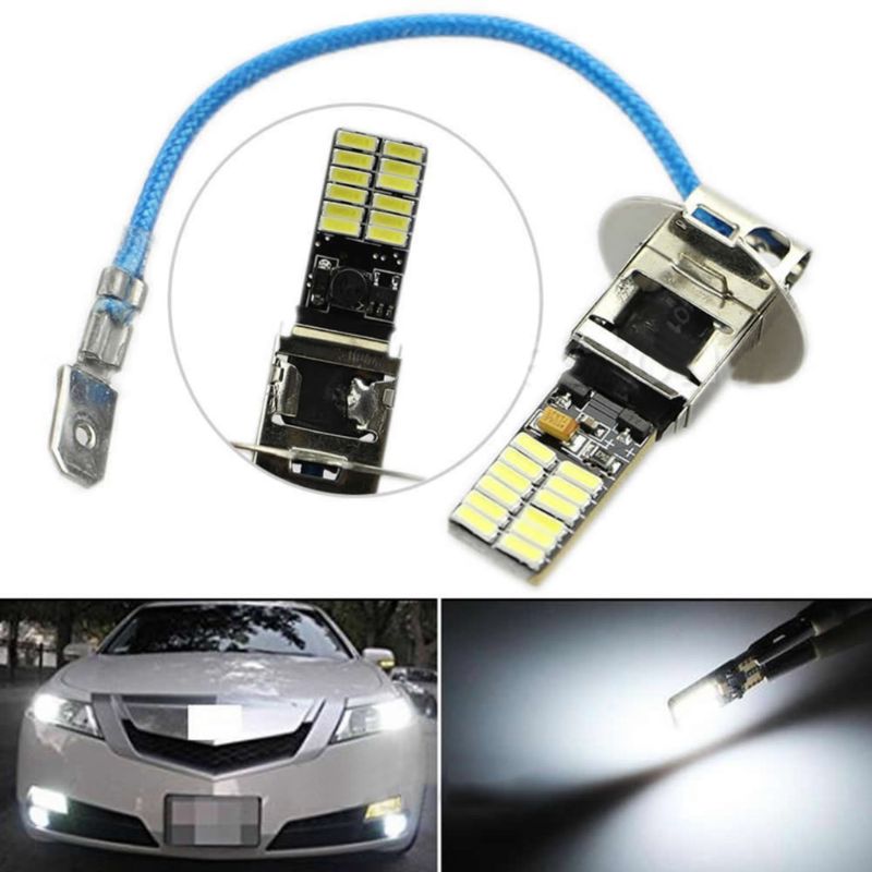 24-SMD-4014 H3 6500K versteckt Xenon Weiß LED-lampen für Nebel Lichter oder Fahren Lampen E7CA