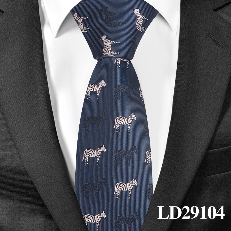 Gravata dos desenhos animados para homens poliéster jacquard animal gravata para casamento ternos de negócios 6cm gravata magro gravata masculina gravatas: LD29104