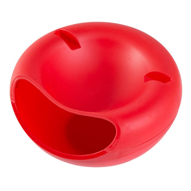 Soporte para teléfono móvil con plato de fruta de doble capa, artefacto desmontable para semillas de melón, cuenco redondo para fruta, caja de aperitivos: Double bowl red
