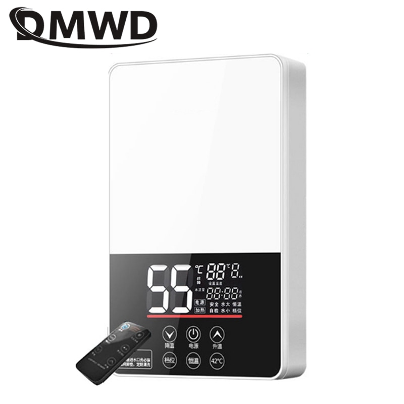 DMWD 6200W Thermostatic Instant Electric Water Heater For Shower 220V Bathing Water Boiler Wall Mounted With Shower Head