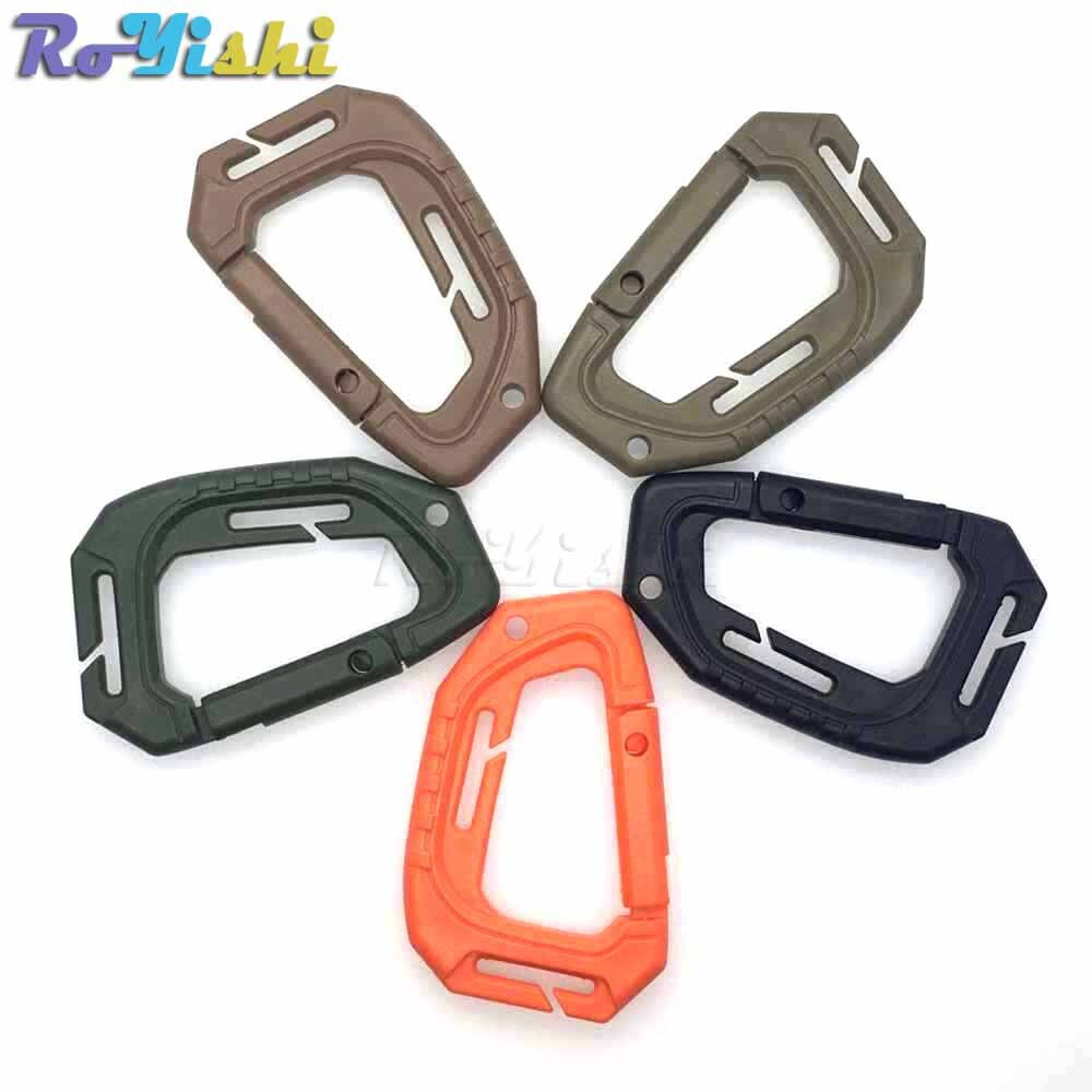 1pcs D Shape 200LB Plastic Snap Clip Carabiner Mountaineering Buckle Outdoor Hanging Keychain Hook Climbing Accessories