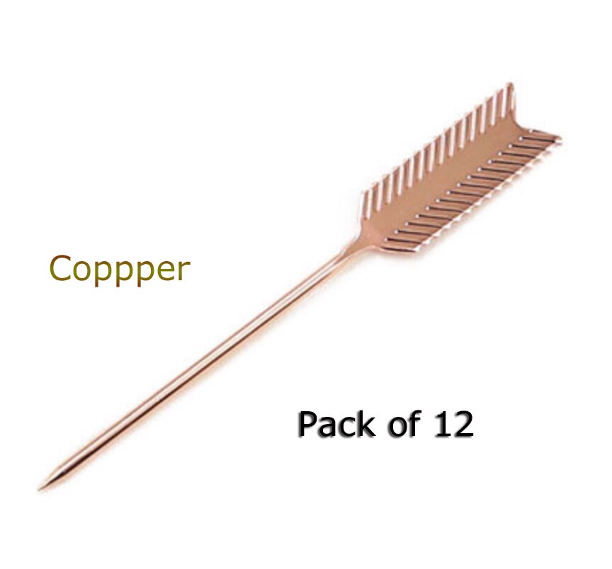 Freies Kreative Cocktail Dekoration Obst Stick Cocktail oder Martini Pick-Pack von 12 (Pfeil Form): Copper Set of 12