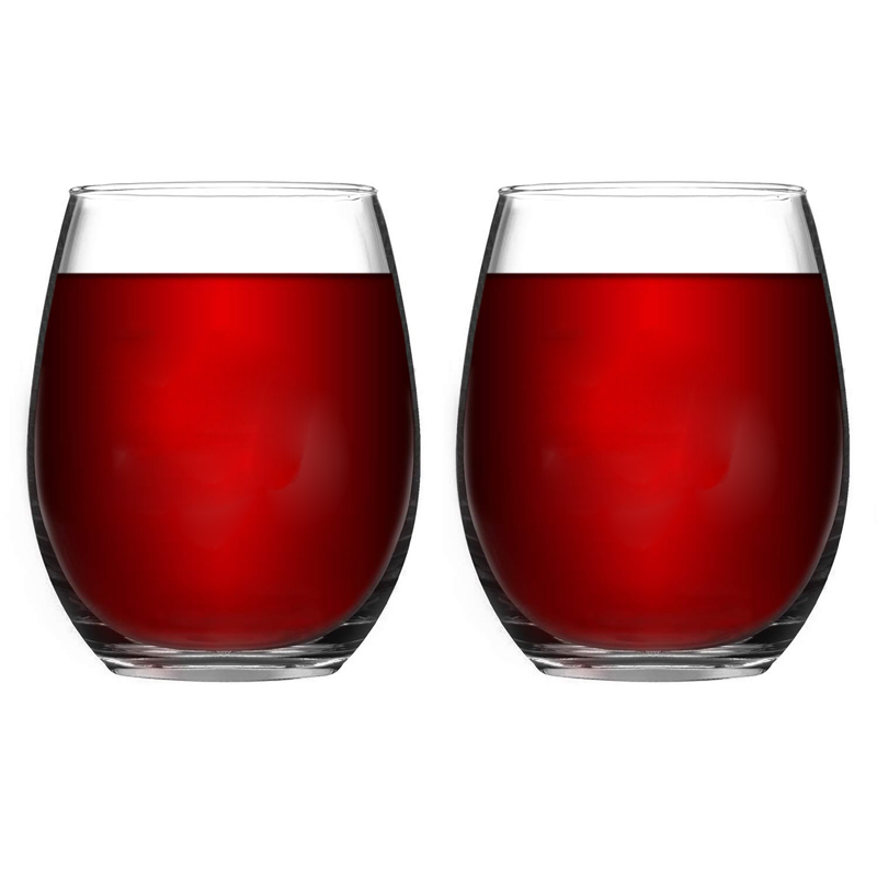 Wedding Glasses Set of 2 Stemware with Long Crystal Diamond Stemless Wine Glasses Valentine's Day, Birthday, Anniversary H1242