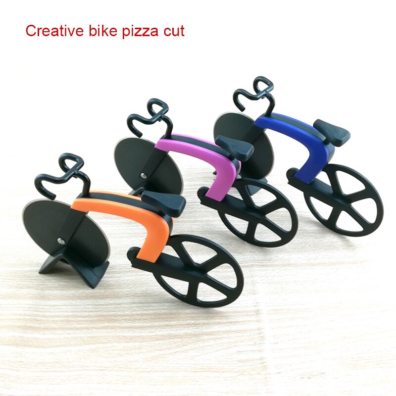 Bicycle Pizza Cutter Wheel Stainless Steel Plastic Bike Roller Pizza Chopper Slicer Kitchen Gadget HEE889